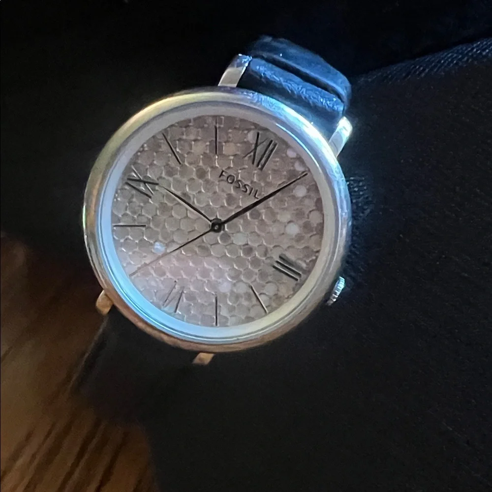 Fossil mosaic face Silver and Black Women's Watch